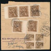 1943 Csomagszállító 12 db bélyeggel "NAGYVÁRAD"
