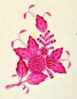 Herendi Apponyi pupur mintás pecsenyés kínáló. Jelzett, aranyozáson kopással, 36,5x28 cm