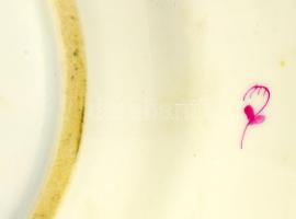 Herendi Apponyi pupur mintás pecsenyés kínáló. Jelzett, aranyozáson kopással, 36,5x28 cm