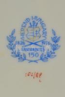 Herendi Apponyi pupur mintás pecsenyés kínáló. Jelzett, aranyozáson kopással, 36,5x28 cm