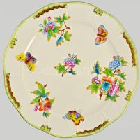 Herendi Viktória mintás süteményes kínálótál. Jelzett, kopással, d: 29,5 cm