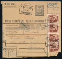 1943 Csomagszállító 5 bélyeggel és "NAGYDÉM" postaügynökségi bélyegzéssel