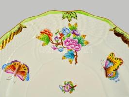 Herendi Viktória mintás percsenyés kínálótál. Jelzett, kopással, 38,5x28,5 cm