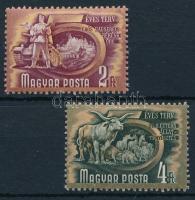 1951 Ötéves terv II. 2 klf bélyeg számvízjellel (rozsda / stain)