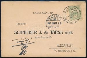 1907 PAKRÁC - BARCS vasúti bélyegzés levelező lapon Budapestre