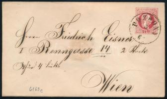 1867 PS-cover "POZSONY" - Wien, ~1867 5kr díjjegyes boríték "POZSONY" - Wien