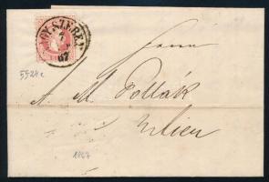1867 5kr on cover "NAGY SZEBEN" - "WIEN", ~1867 5kr levélen "NAGY SZEBEN" - "WIEN"