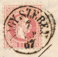 1867 5kr on cover "NAGY SZEBEN" - "WIEN" ~1867 5kr levélen "NAGY SZEBEN&quo...