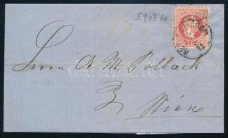 1871 5kr on cover "RÉV-KOMÁROM" - "WIEN", ~1871 5kr levélen "RÉV-KOMÁROM" - "WIEN"