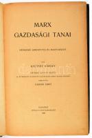 Kautsky Károly: Marx gazdasági tanai. Népszerű ismertetés és magyarázat. Bp., 1906, Népszava. Kiadói egészvászon kötés, kopottas állapotban.