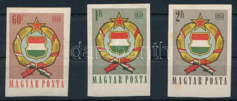 1958 Népköztársasági címer (II.) vágott sor (5.000) (2Ft halvány rozsda)