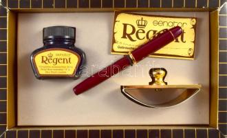 Senator Regent töltőtoll készlet fa díszdobozban 14x23 cm