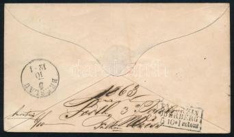 1863 15kr díjjegyes boríték "PESTH" - "BRESLAU" 1863 15kr PS-cover "PESTH&q...