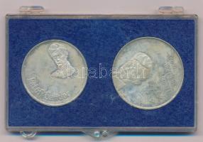 1973. 50Ft Ag + 100Ft Ag "Petőfi" pár eredeti, plomba nélküli MNB plasztiktokban T:AU (ere...