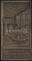 1961. "Szolnoki Kulturális Hetek" szögletes Br plakett T:1 Eredeti díszdobozban!