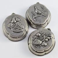 3 darab jelzett ón sütőforma, 12x11 cm