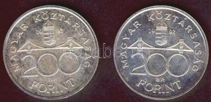 1992. 200Ft Ag "MNB" (2x) T:BU,2