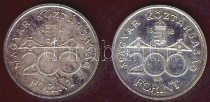 1992. 200Ft Ag "MNB" (2x) T:BU,2