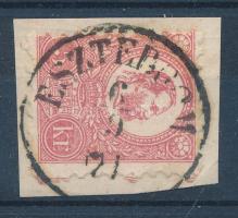 1871 5kr with shifted perforation "ESZTERGOM", 1871 Kőnyomat 5kr elfogazva "ESZTERGOM"