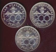 1992. 200Ft Ag "MNB" (3x) T:BU,2