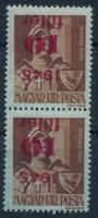 1945 Kisegítő 10f/4f párban fordított felülnyomattal (10.000)