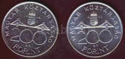 1993-94. 200Ft Ag "MNB" + "Deák" T:BU,2
