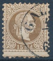 Magyar Posta Romániában 1867 15sld képbe fogazva "GAL(ATZ)" (44.000)