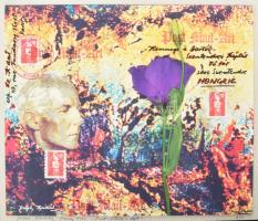 Joseph Kadar (1936-2019): Hommage a Bartók (mail art mű). Vegyes technika, nyomat, kollázs, papír, j...