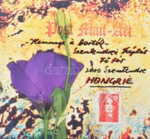 Joseph Kadar (1936-2019): Hommage a Bartók (mail art mű). Vegyes technika, nyomat, kollázs, papír, j...