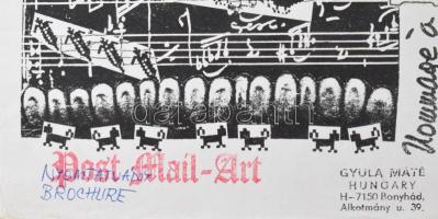 Máté Gyula (1933-2000): Hommage a Bartók (mail art mű). Vegyes technika, nyomat, kollázs, papír, jel...