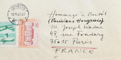 Torok Sándor (1936-2006): Bartók, post mail-art (mail art mű), 1995. Vegyes technika, nyomat, kolláz...