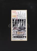 Nádas Alexandra (1974-): Hommage a Bartók (mail art mű). Vegyes technika, nyomat, kollázs, papír, jelzett nyomtatva. Kartonra kasírozva. Joseph Kádárnak címezve. 24,5x12 cm