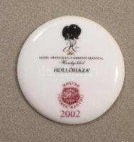 Hollóházi Szász Endre által tervezett mintával díszített porcelán kép, porcelán kerettel. Kézzel ara...