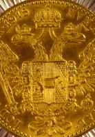 Ausztria 1915. Dukát Au "Ferenc József" utánveret (3,50g/0.986), 14k arany medálfoglalatba...