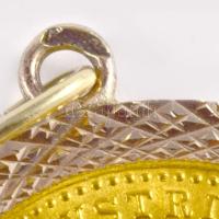 Ausztria 1915. Dukát Au "Ferenc József" utánveret (3,50g/0.986), 14k arany medálfoglalatba...