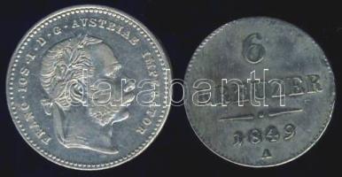 Ausztria 1849A 6Kr Ag T:3 + 1870A 20Kr Ag T:2