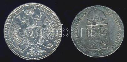 Ausztria 1849A 6Kr Ag T:3 + 1870A 20Kr Ag T:2
