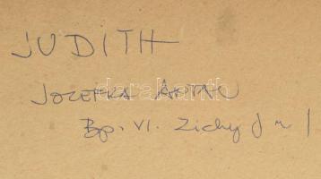 Jozefka Antal (1935-): Judith. Vegyes technika, kollázs ,karton. Jelzett a hátoldalán. 68x49 cm