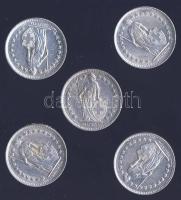 Svájc 1940-60. 1/2Fr Ag (5x) T:2