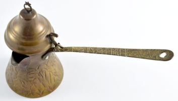 Keleti réz kávékiöntő, h: 22 cm