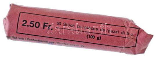 Svájc DN 5r Cu-Ni / Al-bronz (~47x) eredeti, bontott verdei rolniban T:vegyes Sweiss ND 5 Rappen Cu-Ni / Al-bronze (~47x) in original uncased mint coin wrapper C:mixed