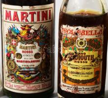 7 db régi, retro mini alkohol vodka, Martini, stb