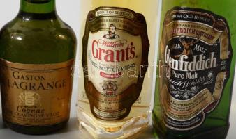 7 db régi, retro mini alkohol vodka, Martini, stb