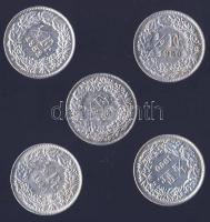 Svájc 1940-60. 1/2Fr Ag (5x) T:2