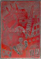 Tavaszy Noémi (1927-2018): Proletár fiú verse. Fém nyomódúc-klisé. Jelzett a dúcon. Tavaszy Noémi autográf feliratával ellátott papírba csomagolva. 12,5x9 cm.