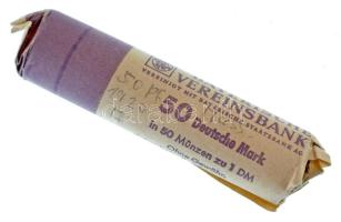 Németország / Weimari Köztársaság ~1920. 50pf Al (~50x) eredeti, bontott verdei rolniban T:vegyes Germany / Weimar Republic ~1920. 50 Pfennig Al (~50x) in original, uncased mint coin wrapper C:mixed