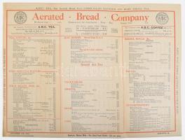 ca 1920 ABC Aerated Bred Company élelmiszer árjegyzék leporelló