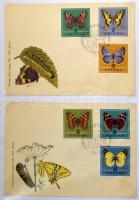 Lepkék, gombák motívum gyűjtemény, borítékok, CM-ek, FDC-k stb iratrendezőben