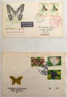 Lepkék, gombák motívum gyűjtemény, borítékok, CM-ek, FDC-k stb iratrendezőben