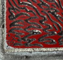 Tavaszy Noémi (1927-2018): Héja-nász az avaron (Ady Endre). Fém nyomódúc-klisé. Jelzett a dúcon. Tav...